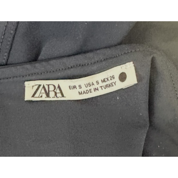 Zara Delicate Mini Midi Dress Sleeveless Navy Blue Exposed Seams Size Small - Picture 5 of 6